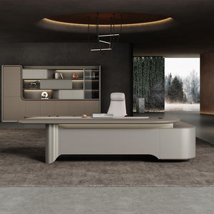 โต๊ะทำงานผู้บริหารดีไซน์หรูหรา ทำจากไม้เมลามีน พร้อมตู้ข้างขนาดใหญ่ - Product Image 6