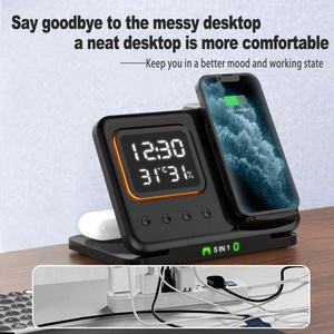 <span class=keywords><strong>Cargador</strong></span> Inalámbrico Rápido 5 en 1 de 15W con Reloj Despertador, Luz Nocturna LED <span class=keywords><strong>y</strong></span> <span class=keywords><strong>Doble</strong></span> Bobina para <span class=keywords><strong>iPhone</strong></span> <span class=keywords><strong>y</strong></span> Android - Product Image 2