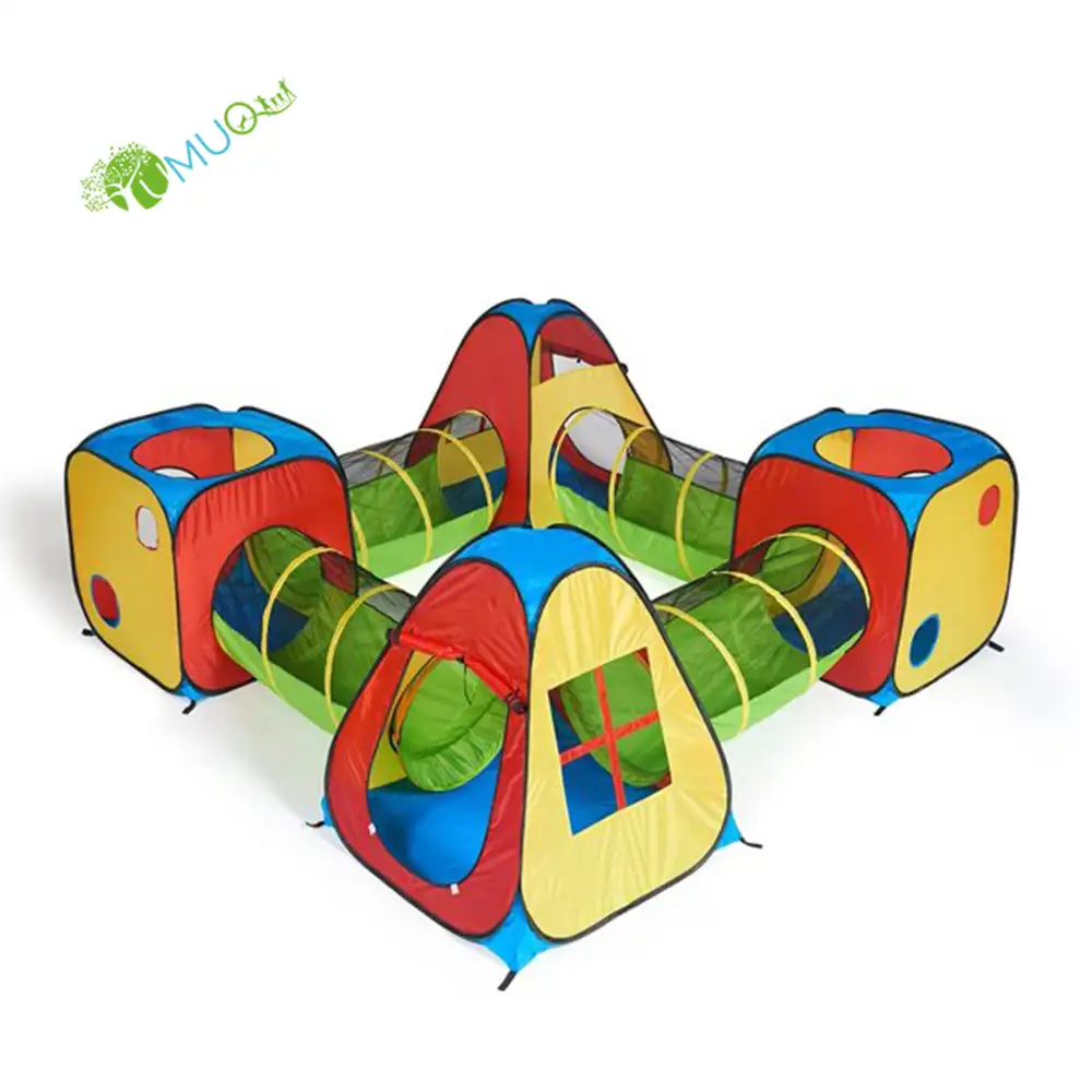 YumuQ 8 1 में 4 के साथ पॉप अप बच्चों खेलने तम्बू सुरंगों, foldable आउटडोर/इनडोर खेल तम्बू घर के लिए लड़कों, लड़कियों, बच्चे, Toddlers के