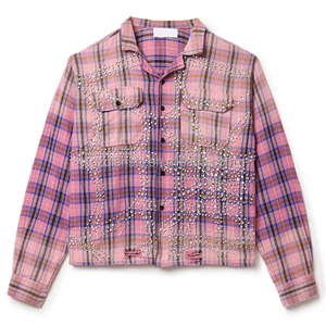 Camiseta <span class=keywords><strong>de</strong></span> manga larga con estampado <span class=keywords><strong>de</strong></span> hombros caídos personalizada <span class=keywords><strong>de</strong></span> algodón Vintage Boxy Acid Wash con diamantes <span class=keywords><strong>de</strong></span> imitación camisas <span class=keywords><strong>de</strong></span> <span class=keywords><strong>franela</strong></span> <span class=keywords><strong>a</strong></span> <span class=keywords><strong>cuadros</strong></span> <span class=keywords><strong>de</strong></span> gran tamaño para hombres - Product Image 4