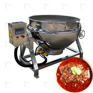 50 lít thép không gỉ tiltable điện hơi nước Gas sưởi ấm khuấy trọng nấu ăn Ấm đun nước với khuấy - Product Image 1