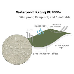 Tente de <span class=keywords><strong>camping</strong></span> E-RIKE imperméable et résistante à la pluie PU3000mm pour 2 personnes, ultralégère, avec structure en fibre de verre, pliage automatique, pour la randonnée en plein air - Product Image 5