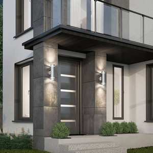 Applique murale extérieure en acier inoxydable GU10 projecteur de jardin monté en surface 2*7W blanc chaud externe haut et bas applique murale - Product Image 1