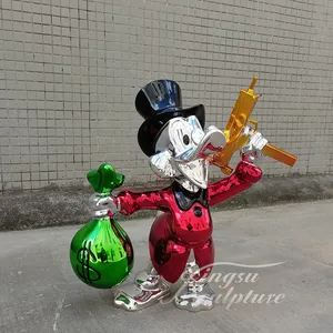 Customized Design Indoor Home Decor Art Design Duck Sculptures Electroplated Resin Sculpture