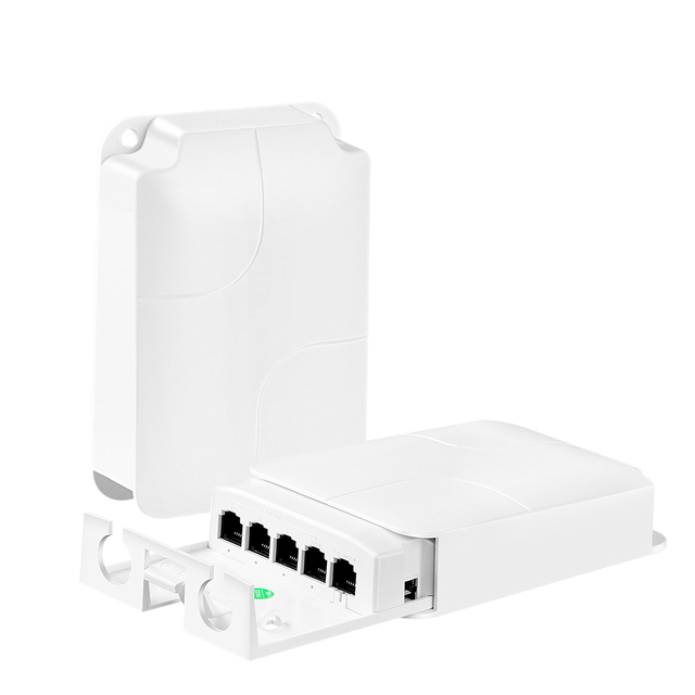 GC-BT14FV-A 5 Port Outdoor Waterproof PoE Extender, PoE Repeater VLAN, Extend 100m,Wall Mount,For POE IP CCTV  Security Cameras