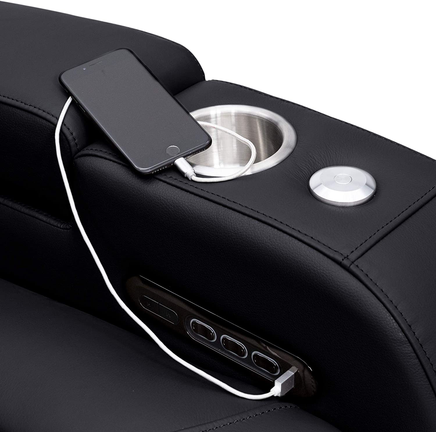 Wholesale Project 3 Seat Adjustable USB Charger Leather Recliner Sofa Home Theater Furniture with Blu-etooth for VIP Movie Room