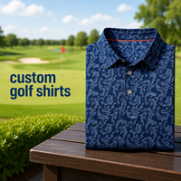 Chemises de golf de luxe personnalisées en polyester et élasthanne, imprimées, à séchage rapide, t-shirts de golf performants pour hommes, polos à col montant