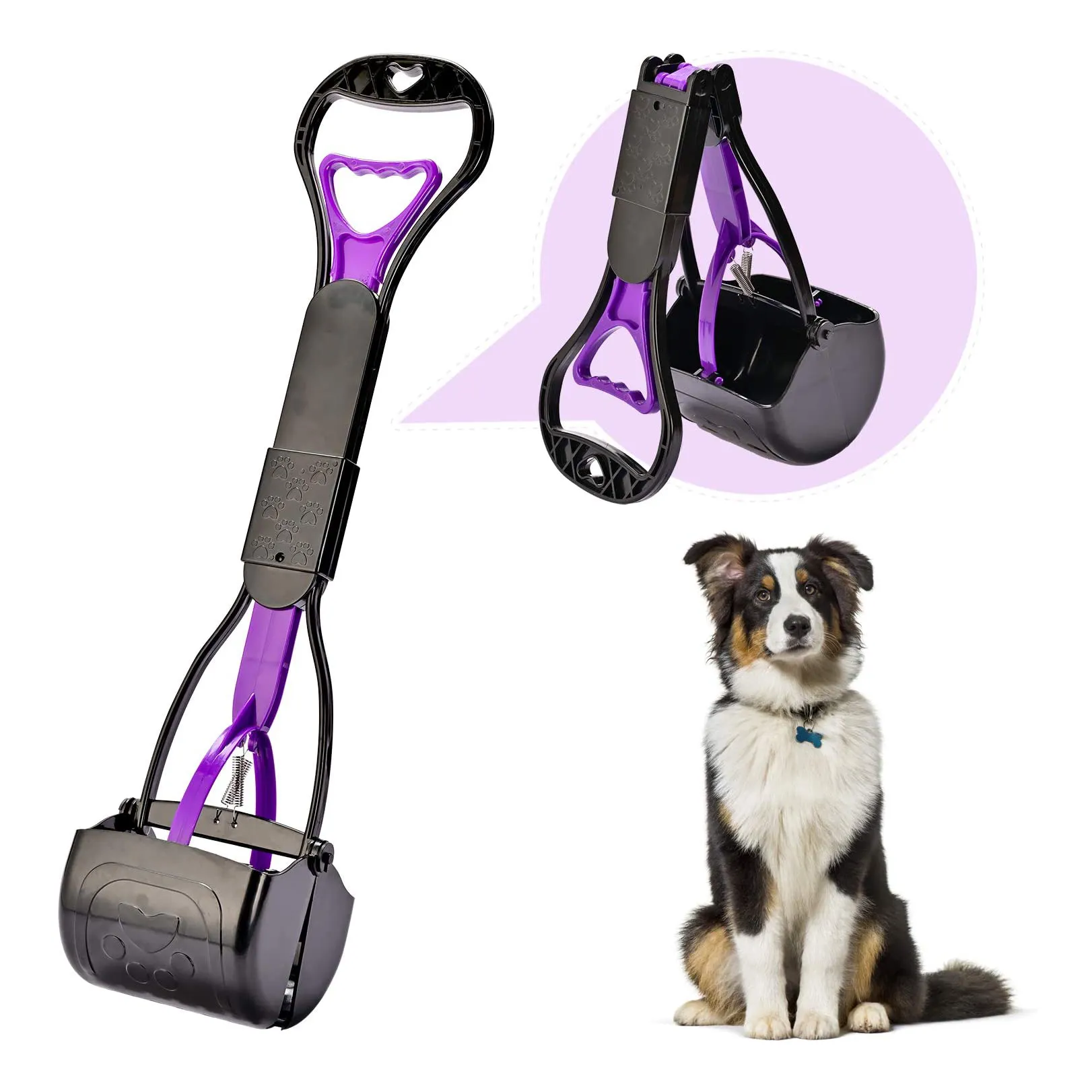 Handle dog poop picker foldab Long handle Portable Plastic Pet Dog Travel Pooper Scooper Picker Cleaning Tools Outdoor