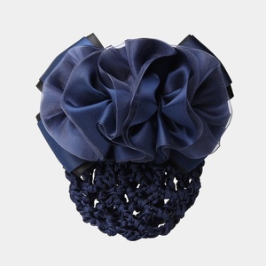 Accessoires pour cheveux pour femmes HZM-61250 : <span class=keywords><strong>Snood</strong></span> en <span class=keywords><strong>crochet</strong></span> fleuri avec barrette, pinces à cheveux en maille antidérapantes pour le travail et les filles - Product Image 1