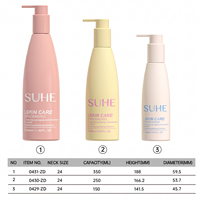 Bouteille à pompe en plastique PET cylindrique rechargeable de 150 ml, 250 ml, 350 ml pour lotion cosmétique, parfum, shampoing, nettoyant visage, huile essentielle