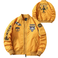 Blouson aviateur vintage multi-patchs brodés, coupe-vent, style baseball, pour homme, inspiré de l'armée aérienne et marine américaine