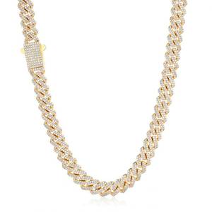 High End VVS Moissanite Miami Link Chain Handset Bezel Set 925 <b>Silver</b> 18K Gold Vermeil Iced Out Hip Hop Bespoke Jewelry Tester - Product Image 3