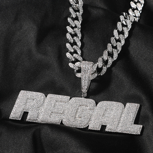 Nome di lusso ciondolo gioielli Hip Hop grande targhetta collana ciondolo nome personalizzato gioielli zircone pietra - Product Image 5