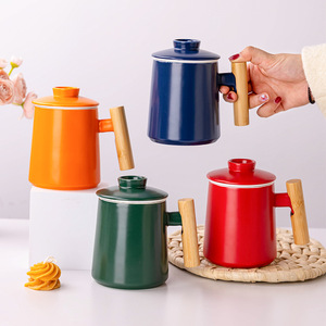 Ceramic <b>Tea</b> <b>Infuser</b> Mug 450ml With Lid Matte Finish For Home Office Personal Use - Product Image 1