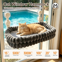 Hamac pour chat en verre de fenêtre 38*60cm, perchoir pliable double couche pour chat, ventouses puissantes, lit de repos en peluche épaisse pour chats