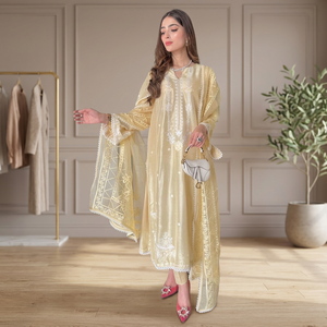 Vestido Elegante de Satén Color Durazno con Bordado Ecológico para Mujer - Product Image 2