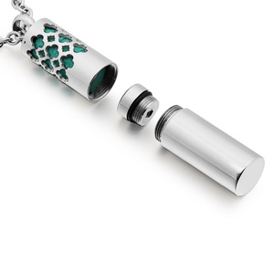 Échantillon gratuit Collier diffuseur d'huiles essentielles en acier inoxydable 316L argenté - Product Image 1