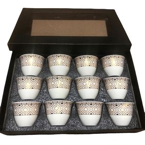 Ensemble de 12 tasses à café turques en céramique, style arabe, vente en gros, prix d'usine, coffrets cadeaux exquis - Product Image 3
