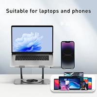Nouveau support pour ordinateur portable en acier inoxydable réglable à 360 degrés, pliable, ergonomique, portable, pour ordinateur portable