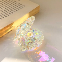 Boîte à bijoux en cristal K9 avec perle, boîte à bibelots en coquillage de cristal facetté pour cadeau de mariage, décoration de table à domicile, personnalisable