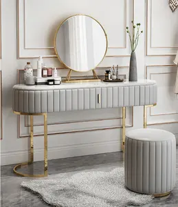 Die marmor schlafzimmer gespiegelt prinzessin kommode mit schubladen spiegel tisch edelstahl stuhl