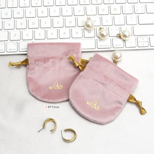 Benutzer definiertes Logo gedruckt runden Boden Samt Kordel zug Schmuck beutel Luxus Ohrring <span class=keywords><strong>Ring</strong></span> Halskette Lagerung Samt Schmuck Tasche - Product Image 2