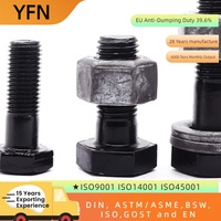 Boulon hexagonal et écrou en acier inoxydable noir Din933 931 attaches M12 M13 Agon S 8.8 prix de la vis