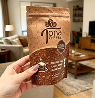 Sachets Doypack personnalisés imprimés sur mesure avec fermeture éclair, en plastique, en aluminium et en Mylar de qualité alimentaire pour poudre de café, fabriqués par le fabricant OEM
