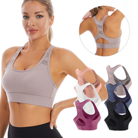 Soutien-gorge de sport personnalisé pour femme avec logo, dos nageur en maille, bonnets fixes à crochets, maintien élevé, séchage rapide, idéal pour le Pilates, la course, le yoga et la gym, pour filles