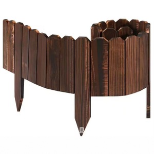 Panneaux de clôture en bois massif, couleur carbonisée, résistants à la décomposition, pour jardin extérieur, cour, barrière décorative - Product Image 1