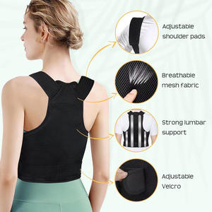 Ceinture médicale de soutien du dos 4 barres de soutien orthèse dorsale respirante pour femme homme avec épaulettes Meilleure vente - Product Image 6