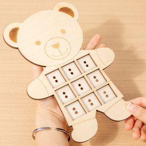 Juguete de Madera Montessori para Enhebrar, Juego de Enhebrar con Forma de Oso para Desarrollar la Motricidad Fina, para Preescolar y Guardería - Product Image 2