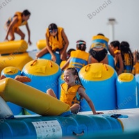 Parc aquatique gonflable commercial Bouncia, parcours d'obstacles aquatiques gonflable, plateforme gonflable, parc aquatique flottant