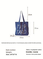 Nouveau Sac Fourre-Tout Grande Capacité 2025 à Motif Imprimé, Style Urbain Simple, Bleu Klein, Sac de Voyage Décontracté en Toile Polyvalent pour Femme