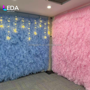 ผ้าม่านฉากหลังสีชมพู LEDA ขายดี ผ้าทูลล์สำหรับตกแต่งผนัง ผ้าม่านตาข่ายสำหรับงานปาร์ตี้ ตกแต่งเวทีสำหรับงานแต่งงาน งานวันเกิด - Product Image 2