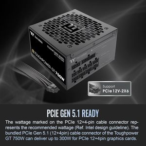<span class=keywords><strong>Thermaltake</strong></span> Toughpower GT <span class=keywords><strong>750W</strong></span> แหล่งจ่ายไฟ3.1 ATX; <span class=keywords><strong>80</strong></span> PLUS ประสิทธิภาพทอง; พัดลมศูนย์อัจฉริยะ; ตัวเชื่อมต่อ5.1 PCIE 300W แบบดั้งเดิม; 5 - Product Image 3