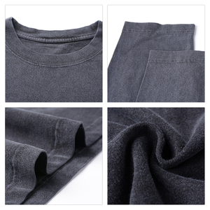 Camisetas de Manga Larga Unisex, 100% Algodón, Tejidas, con Logotipo Personalizado, Lavadas con Ácido, Estilo Vintage, Transpirables, al por Mayor - Product Image 6