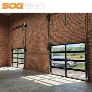 <span class=keywords><strong>Porte</strong></span> de <span class=keywords><strong>garage</strong></span> <span class=keywords><strong>sectionnelle</strong></span> moderne en verre à vue complète 16x7, portes de <span class=keywords><strong>garage</strong></span> pliantes coulissantes simples avec <span class=keywords><strong>portillon</strong></span> piétonnier - Product Image 2
