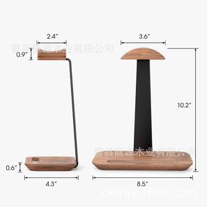 Wooden Gaming <b>Headset</b> <b>Stand</b> 8.5 In Modern Minimalist Desktop Holder For Home Office Use - Product Image 1