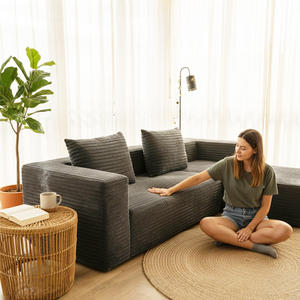 Divano Italiano Moderno Modulare in Velluto a Coste, Set di Divani per <span class=keywords><strong>Soggiorno</strong></span>, Divano Componibile Confortevole Sottovuoto - Product Image 6