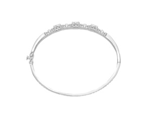 Pulsera brillante de oro blanco de 18 quilates y diamantes para regalo, bodas, fiestas, pulsera de lujo - Product Image 2