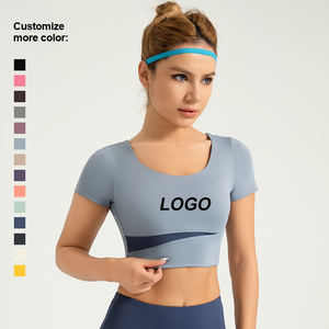 Reggiseno sportivo da donna personalizzato con poppa incrociata e imbottito da donna senza cuciture con Zip frontale per Yoga reggiseno sportivo per palestra - Product Image 6