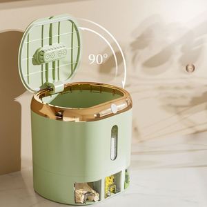 Vente en gros Récipient pour aliments polyvalent 3 grilles Boîte à grains sèche Bin en plastique scellé Seau de stockage de riz ménager - Product Image 4