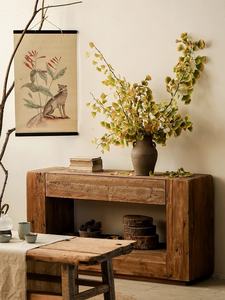 Stile tranquillo massello legno di pino vecchio armadio rettangolare ingresso vuoto Vintage parete decorativa famiglia soggiorno <span class=keywords><strong>mobili</strong></span> - Product Image 3