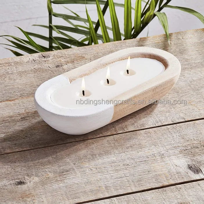 High Quality Wholesale paulownia wood candle tray set /Oval Wood Dough Bowls Rustic Decorative Tray