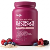 Poudre de Collagène Électrolytique Halal Personnalisée Marque Privée pour Peau, Cheveux, Ongles, Beauté, Anti-Âge, Sans Sucre, Saveur Baies, Supplément de Pointe