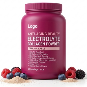 Poudre de Collagène Électrolytique Halal Personnalisée Marque Privée pour Peau, Cheveux, Ongles, Beauté, <span class=keywords><strong>Anti</strong></span>-Âge, Sans <span class=keywords><strong>Sucre</strong></span>, Saveur Baies, Supplément de Pointe - Product Image 1