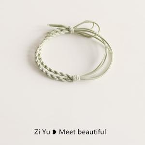 Lazo para el pelo tejido a mano al estilo coreano para mujer, con un estilo simple y elegante. Una banda elástica para el cabello extremadamente hermosa. - Product Image 3