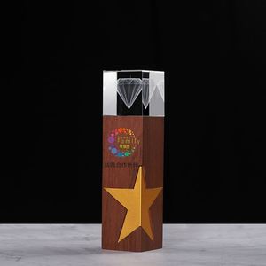 Trofeo de Madera Sólida de Alta Gama Personalizado, Medallas de Madera y Cristal para Regalos de Lujo - Product Image 5