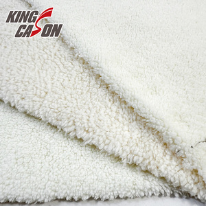 Kingcason 100% poliestere riciclato all'ingrosso su misura produttore cinese caldo bianco Sherpa tessuti per la casa - Product Image 5